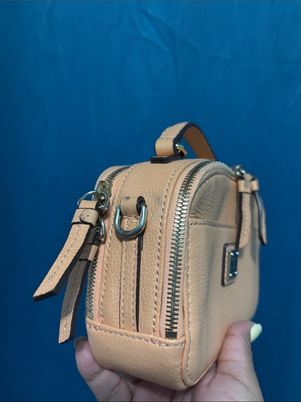 Dooney & Bourke Peach Pebble Leather Mini Carryall/crossbody - Picture 3 of 6